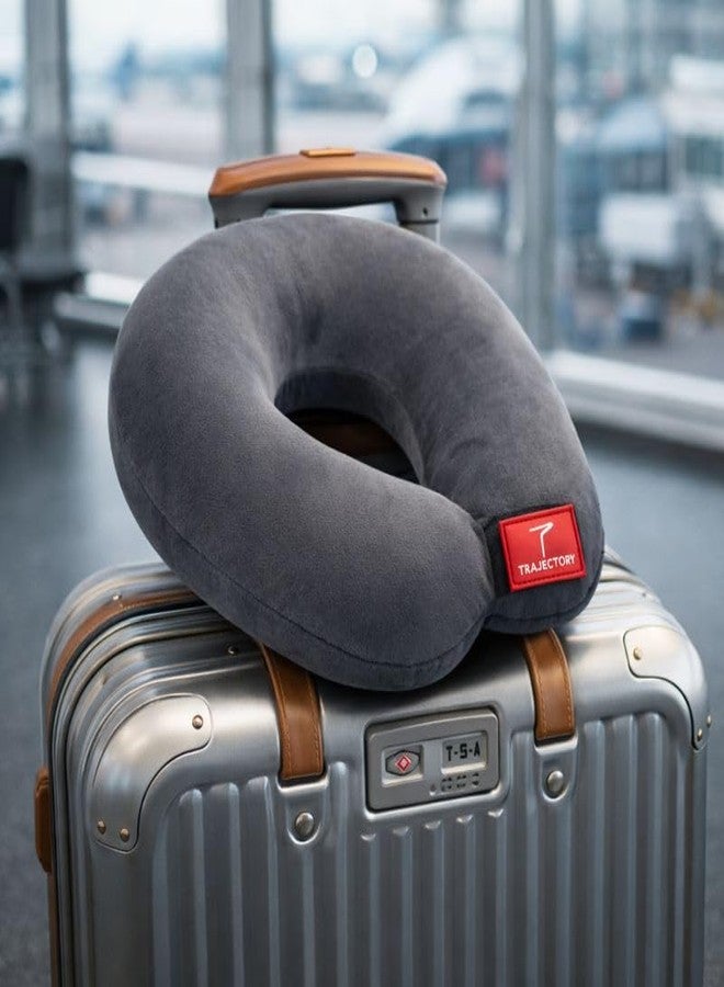Trajectory Travel Neck Pillow for Travelling and Sleeping in Airplane Flight, Cab, Car, Train, Bus for Men and Women Grey (As seen on Shark Tank) - Image 5